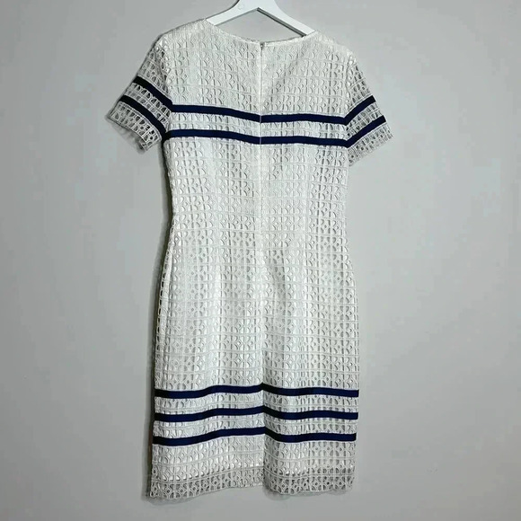 Cremieux White Dress with Blue Stripes - Picture 6 of 9